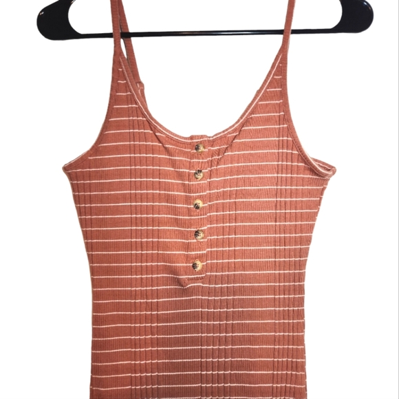 Set of 2 Arizona Jean Co. Blue & Orange Ribbed Striped Tank Mini Dress Size M - Picture 9 of 13